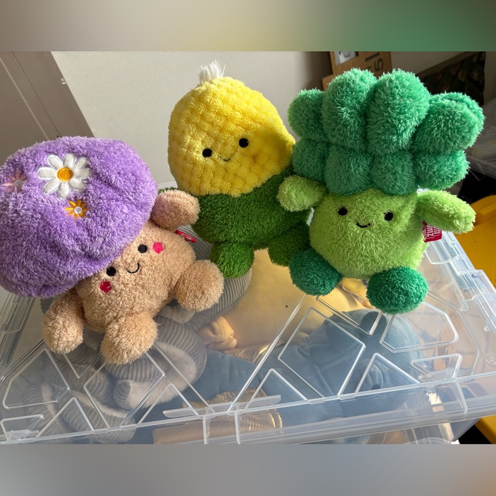 Plush Vegetable and Mushroom Stuffed Toy Set